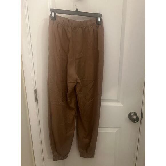 Reformation Montana High Waist Tan Pull on Jogger Pants Small USA Elastic Waist - Picture 3 of 8